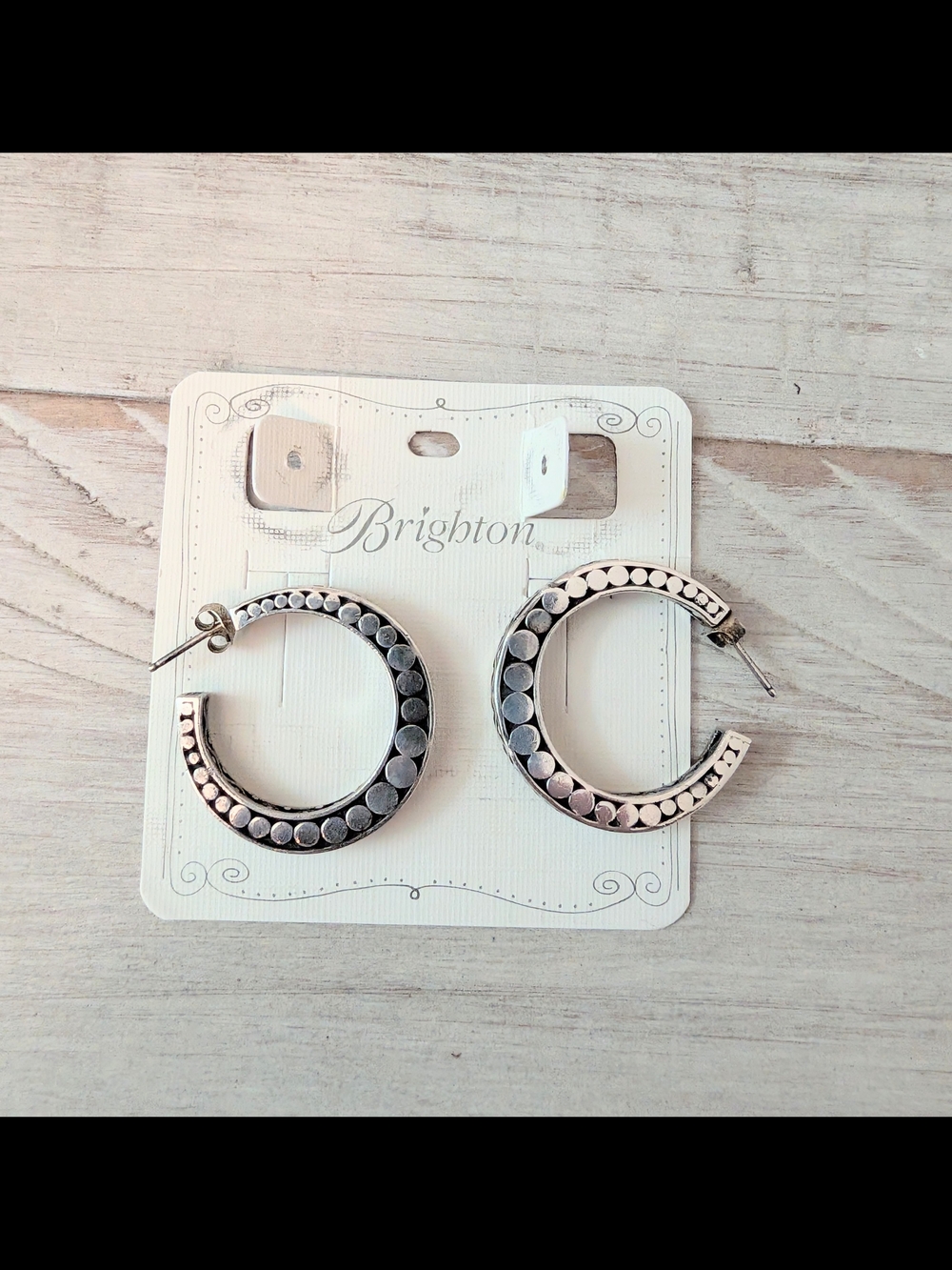 Brighton Pebble Dot Hoop Earrings Silver